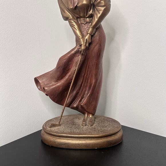 Vintage Bronze Austin Sculpture Lady Golfer “St. Andrews Breeze” Statue 14”H - Picture 3 of 7